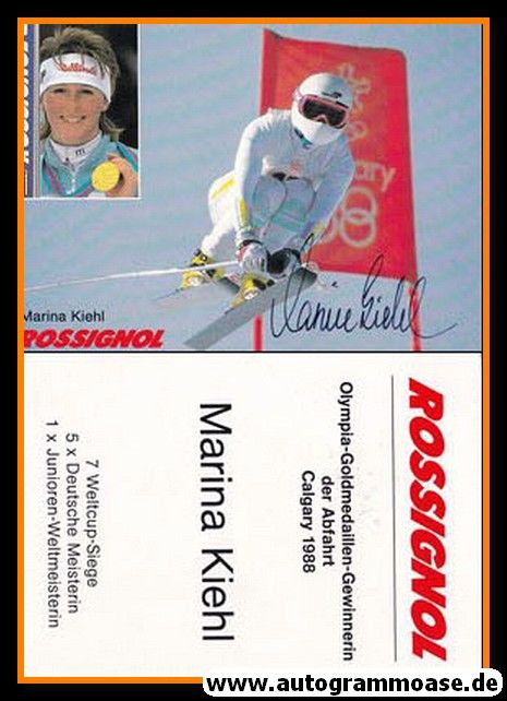 Autogramm Ski Alpin | Marina KIEHL | 1988 (Collage Color Rossignol) OS-Gold