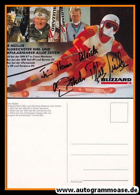 Autogramm Ski Alpin | Peter MÜLLER | 1980er (Collage Color Blizzard) OS-Silber