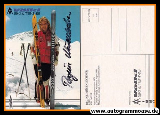 Autogramm Ski Alpin | Regine MÖSENLECHNER | 1980er (Portrait Color) Völkl