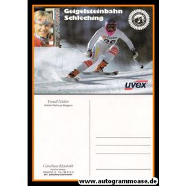 Autogramm Ski Alpin | Traudl HÄCHER | 1980er (Collage Color) Uvex