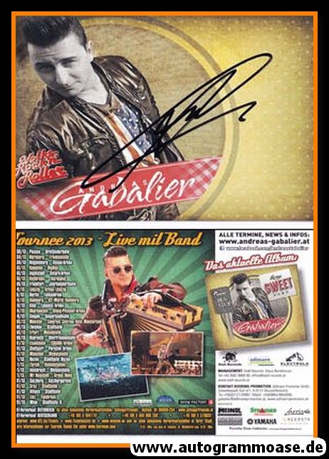 Autogramm Rock (Österreich) | Andreas GABALIER | 2013 (Tour Home Sweet Home)