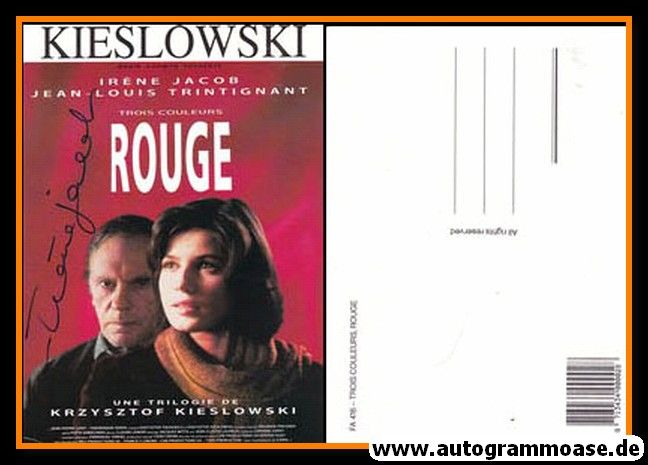 Autogramm Film (Frankreich) | Irene JACOB | 1994 "Trois Couleurs Rouge"