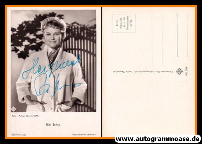 Autogramm Film (Schweden) | Bibi JOHNS | 1960er (Portrait SW) UFA FK3798