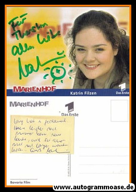 Autogramm TV | ARD | Katrin FILZEN | 2000 "Marienhof" (Portrait Color Reiter)