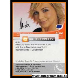 Autogramm TV | 9Live | Alida-Nadine KURRAS | 2000er (Portrait Color) 1