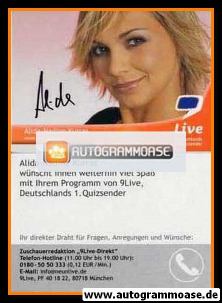Autogramm TV | 9Live | Alida-Nadine KURRAS | 2000er (Portrait Color) 1