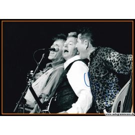 Autogramme Rock (USA) | STRAY CATS | 2000er Foto (Konzert SW XL) + 2 AG (Phantom + Rocker)