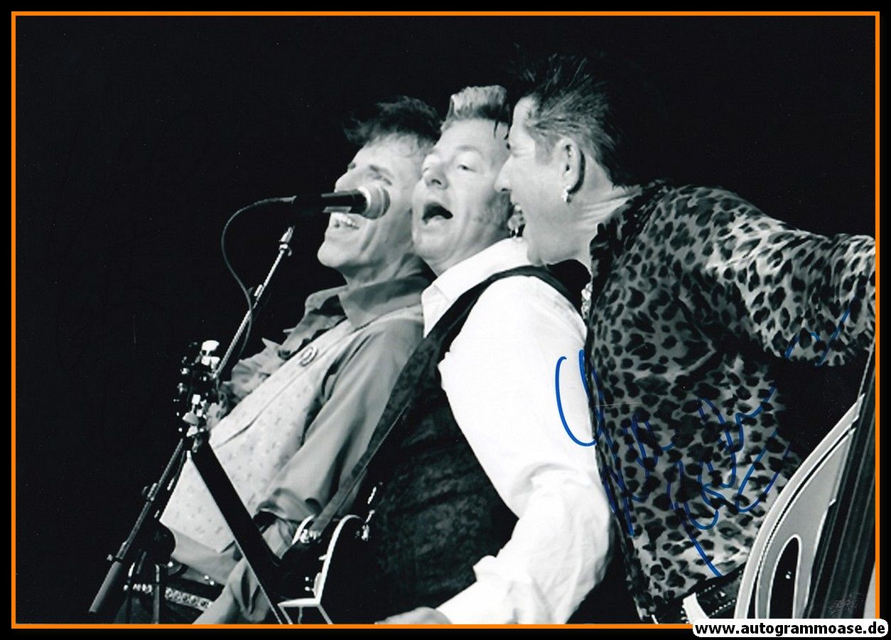 Autogramme Rock (USA) | STRAY CATS | 2000er Foto (Konzert SW XL) + 2 AG (Phantom + Rocker)