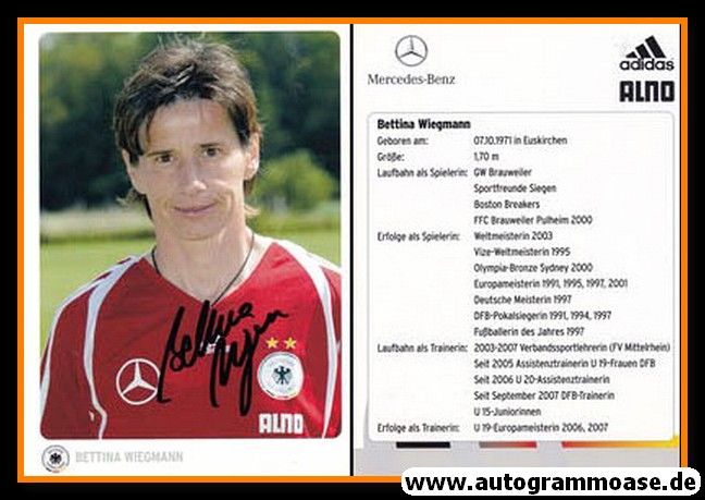Autogramm Fussball (D) | DFB | 2000er Adidas | Bettina WIEGMANN (Portrait Color) ALNO