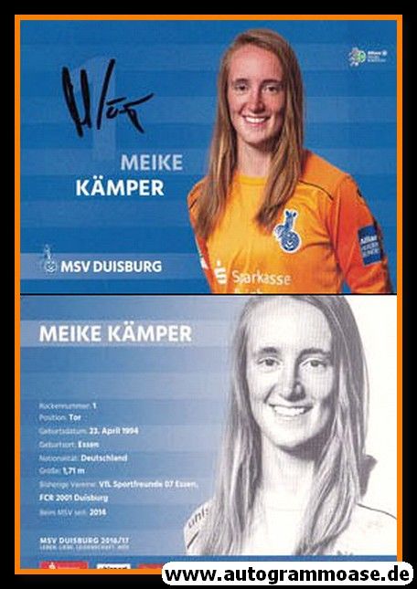 Autogramm Fussball (D) | FCR 2001 Duisburg | 2016 | Meike KÄMPER