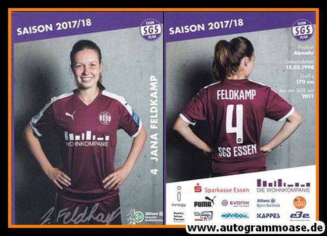 Autogramm Fussball (D) | SGS Essen | 2017 | Jana FELDKAMP