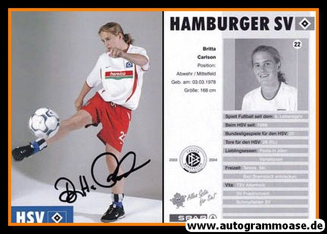 Autogramm Fussball (D) | Hamburger SV | 2003 | Britta CARLSON