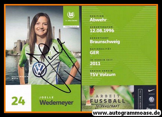 Autogramm Fussball (D) | VfL Wolfsburg | 2017 | Joelle WEDEMEYER