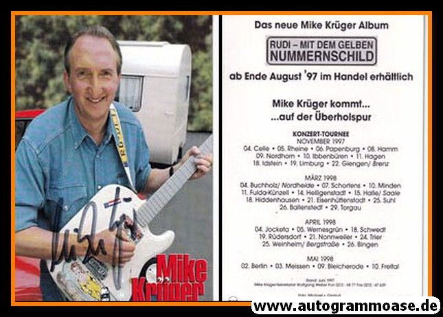 Autogramm Schlager | Mike KRÜGER | 1997 "Rudi" (Portrait Color BMG)