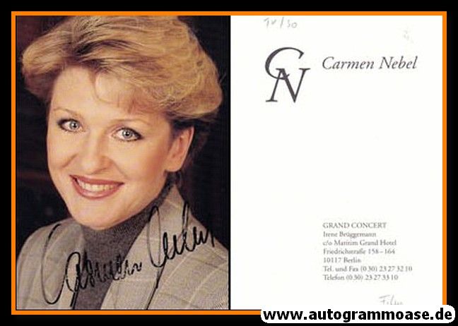 Autogramm TV / Volksmusik | Carmen NEBEL | 1990er (Portrait Color)