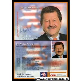 Autogramm Politik | CDU | Walter ARNOLD | 1999 (Portrait Color) Lebenslauf