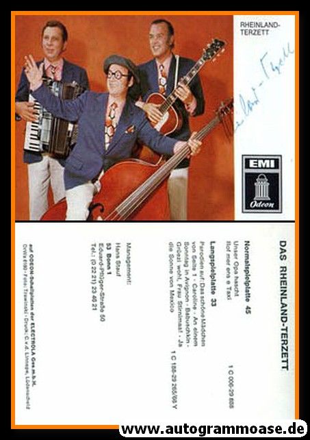 Autogramm Mundart | RHEINLAND-TERZETT | 1972 "Unser Opa Hascht" (EMI)