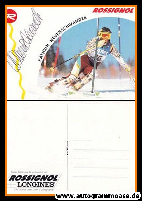 Autogramm Ski Alpin | Katrin NEUENSCHWANDER | 1990er (Renszene Color) Rossignol