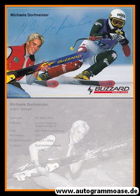 Autogramm Ski Alpin | Michaela DORFMEISTER | 1990er (Collage Color) Blizzard