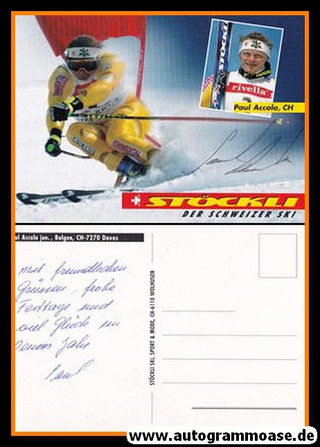 Autogramm Ski Alpin | Paul ACCOLA | 1990er (Collage Color) Stöckl