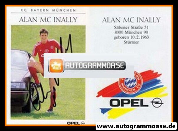 Autogramm Fussball | FC Bayern München | 1990 | Alan McINALLY