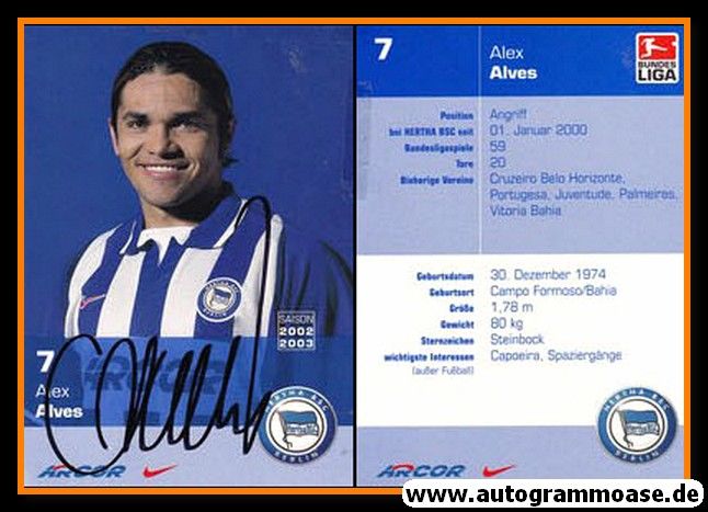 Autogramm Fussball | Hertha BSC Berlin | 2002 | Alex ALVES