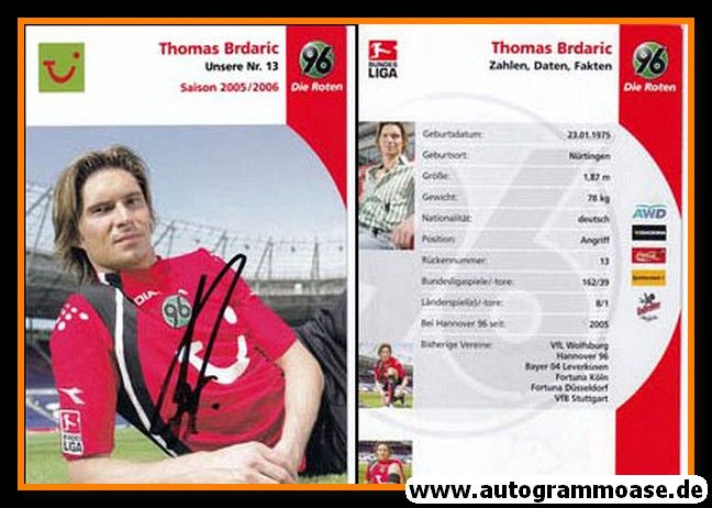 Autogramm Fussball | Hannover 96 | 2005 | Thomas BRDARIC