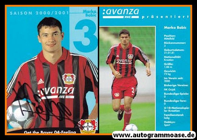Autogramm Fussball | Bayer Leverkusen | 2000 | Marko BABIC