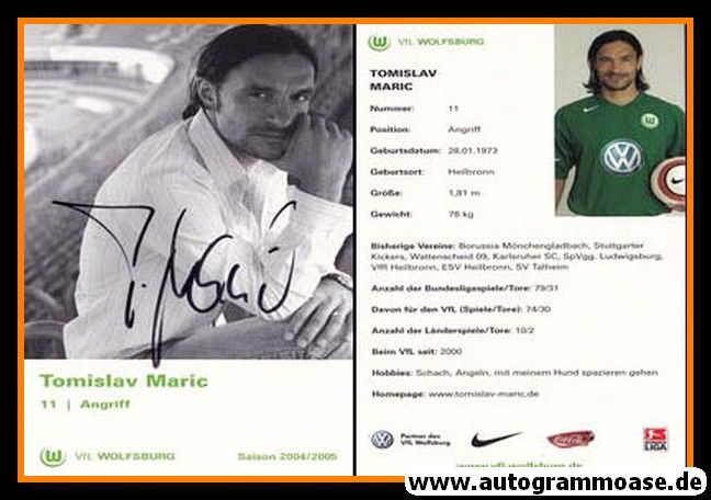 Autogramm Fussball | VfL Wolfsburg | 2004 | Tomislav MARIC