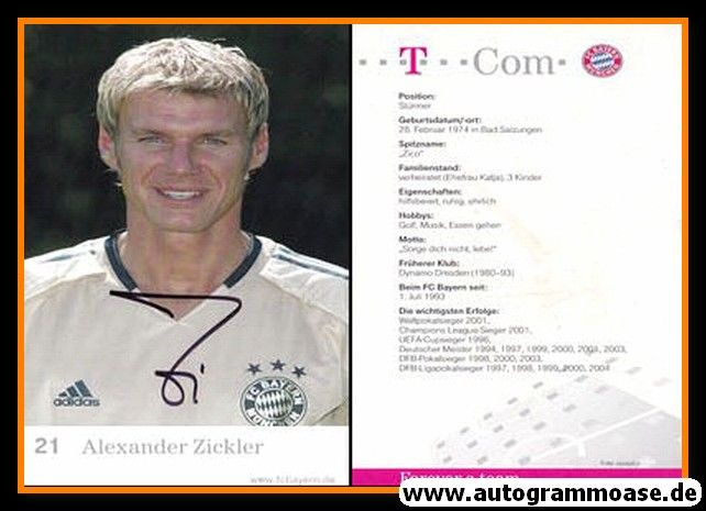 Autogramm Fussball | FC Bayern München | 2004 | Alexander ZICKLER