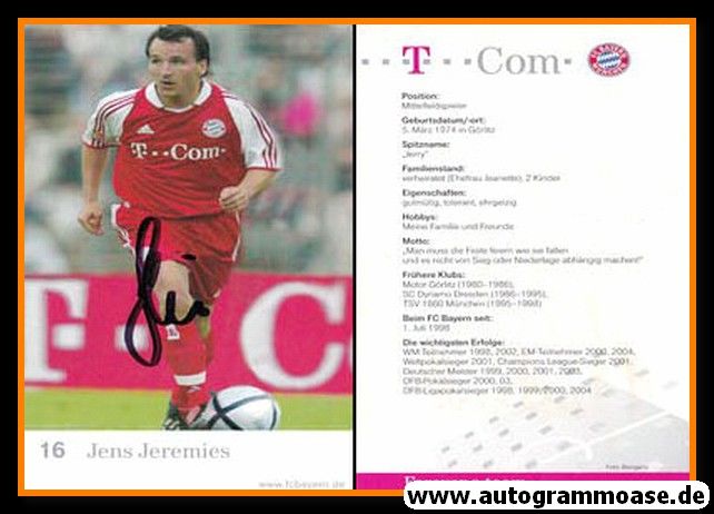 Autogramm Fussball | FC Bayern München | 2004 | Jens JEREMIES