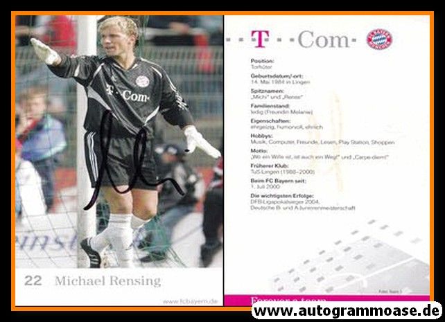 Autogramm Fussball | FC Bayern München | 2004 | Michael RENSING