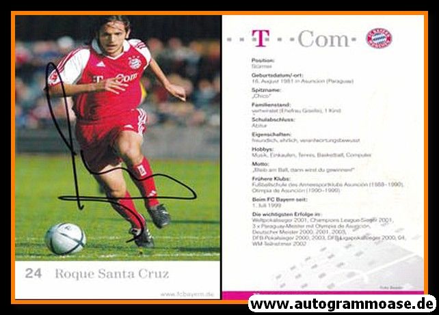 Autogramm Fussball | FC Bayern München | 2004 | Roque SANTA CRUZ