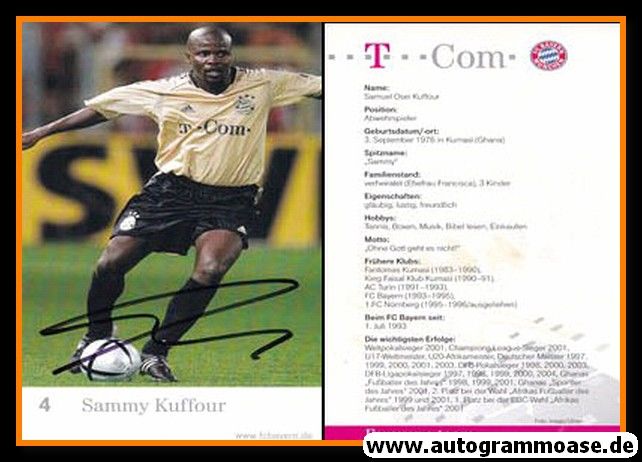 Autogramm Fussball | FC Bayern München | 2004 | Sammy KUFFOUR