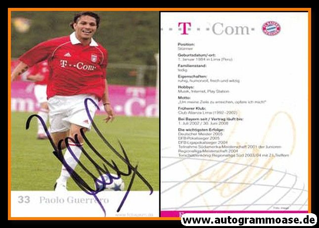 Autogramm Fussball | FC Bayern München | 2005 | Paolo GUERRERO