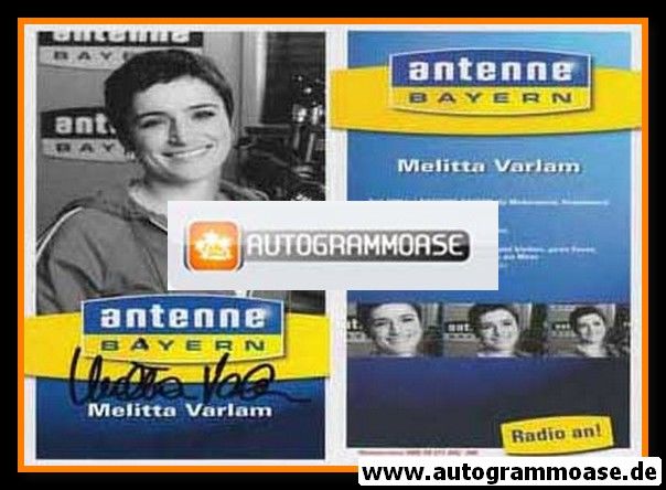 Autogramm Radio | Antenne Bayern | Melitta VARLAM | 2000er (Portrait SW)