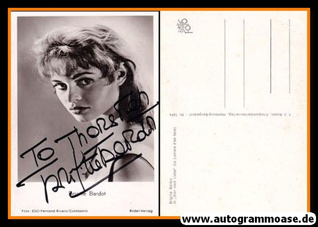 Autogramm Film (Frankreich) | Brigitte BARDOT | 1955 "Gier Nach Liebe" Rüdel 1694