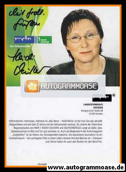 Autogramm Radio | MDR1 Sachsen | Heidi MÜLLER | 2006 (Portrait Color) Jehnichen
