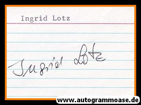 Autograph Diskuswurf | Ingrid LOTZ (OS-Silber 1964 DDR)