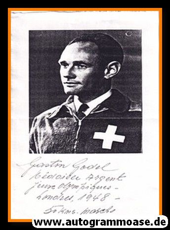 Autograph Gehen | Gaston GODEL (OS-Silber 1948 Schweiz)