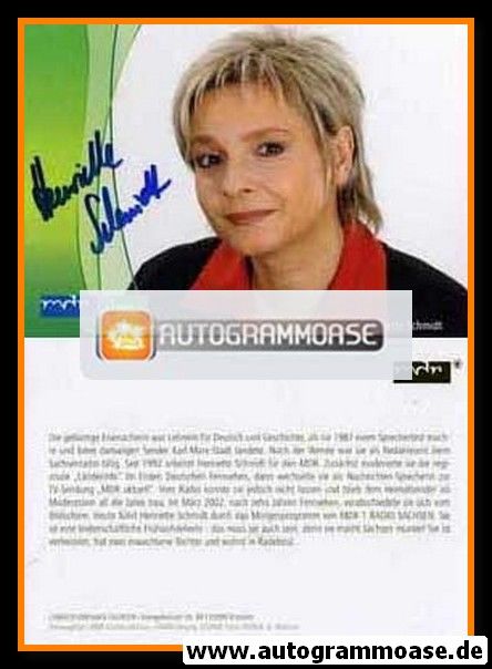Autogramm Radio | MDR1 Sachsen | Henriette SCHMIDT | 2010er (Portrait Color) 1