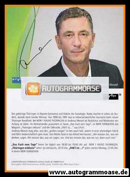 Autogramm Radio | MDR1 Thüringen | Andreas MENZEL | 2010er (Portrait Color)