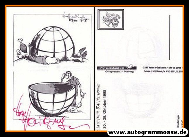Autogramm Kunst | Horst HAITZINGER | 1995 (Karikatur Nord-Süd)