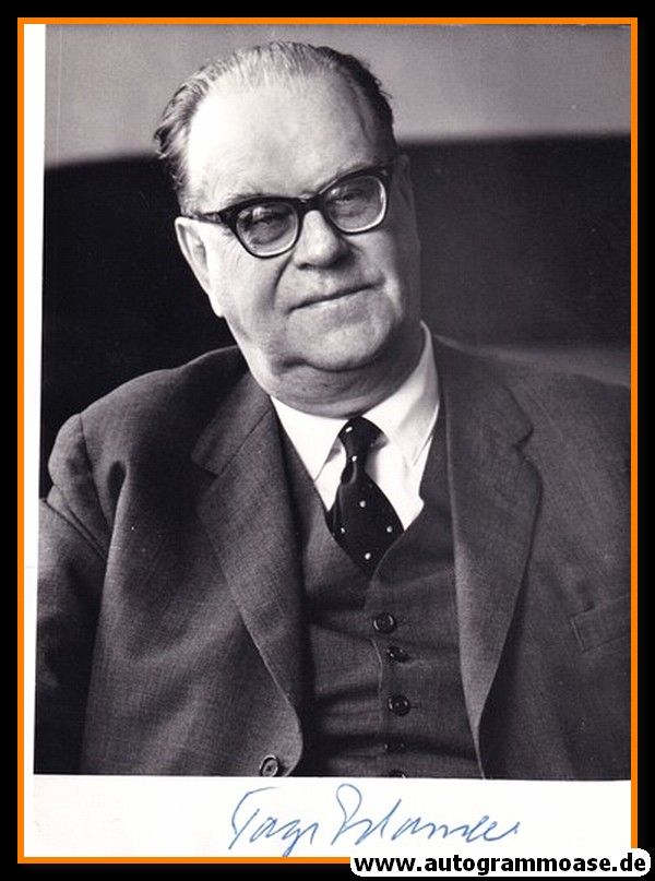Autogramm Politik | Schweden | Tage ERLANDER | MP 1946-1969 | 1960er Foto (Portrait SW)