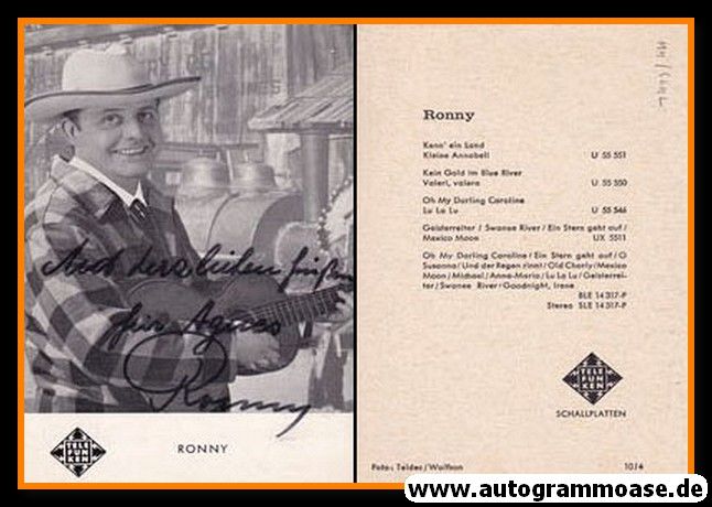 Autogramm Schlager | RONNY | 1964 "Kenn Ein Land" (Telefunken)