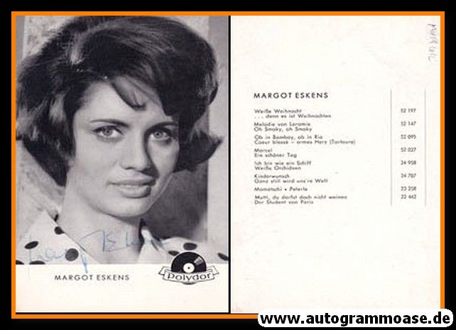 Autogramm Schlager | Margot ESKENS | 1963 "Weisse Weihnacht" (Polydor)