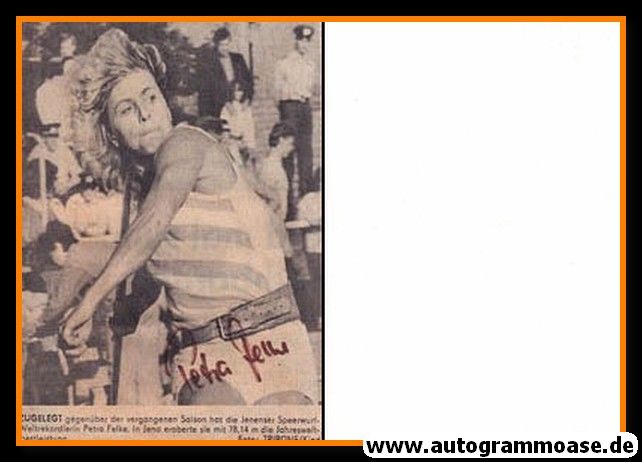 Autogramm Speerwurf | Petra FELKE | 1980er (Wettkampf SW) OS-Gold