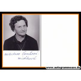 Autogramm Turnen | Miloslava MISAKOVA | 1990er Foto (Portrait SW) OS-Gold 1948 CSSR