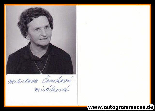 Autogramm Turnen | Miloslava MISAKOVA | 1990er Foto (Portrait SW) OS-Gold 1948 CSSR