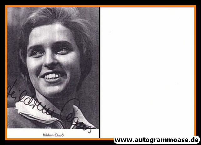 Autogramm Weitsprung | Hildrun CLAUS | 1960er (Portrait SW) OS-Bronze DDR